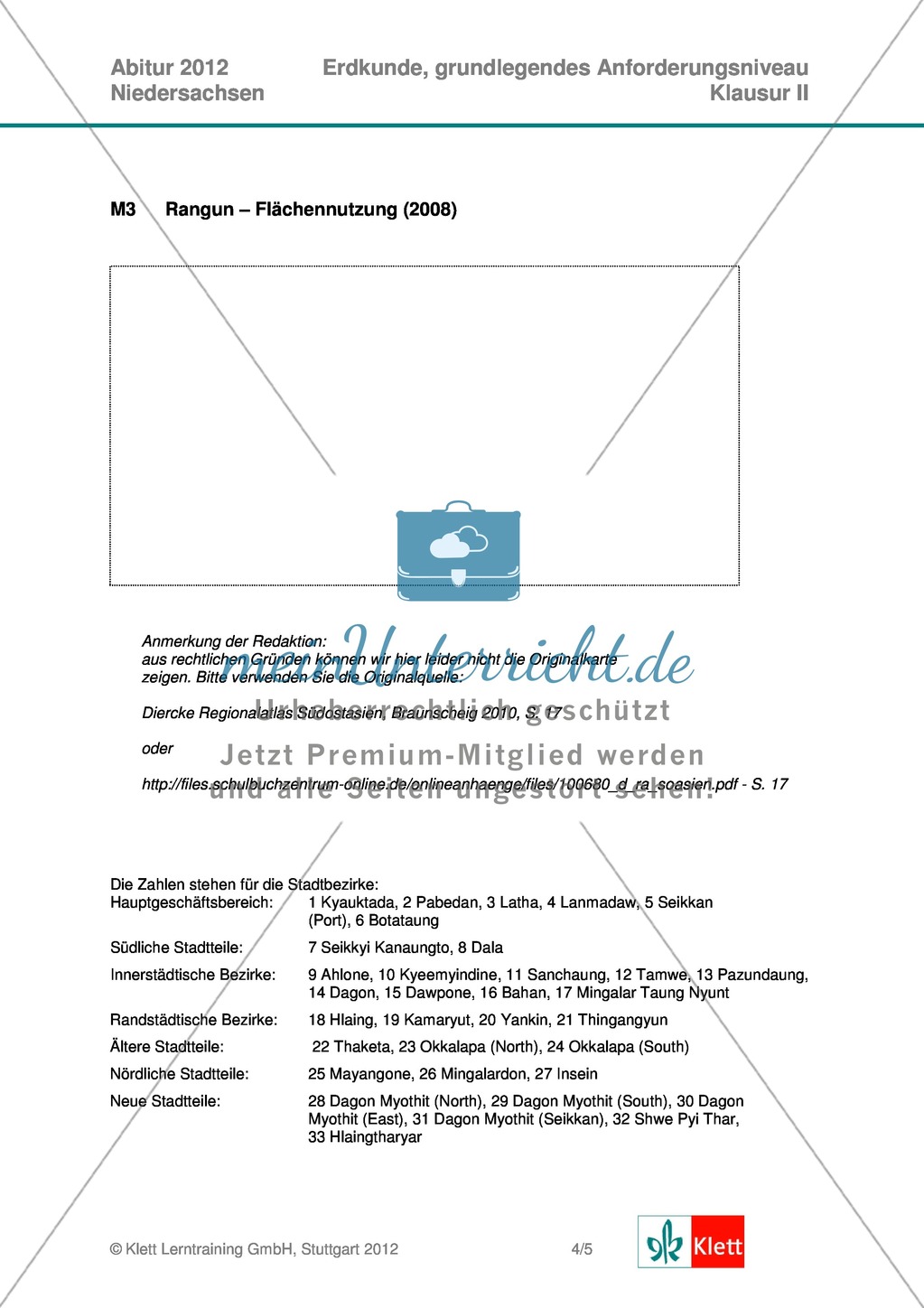 Abituraufgaben Niedersachsen 2012: Aufgaben und deren Musterlösungen zum Thema Wachstum von Metropolen - Erfolg oder Versagen von Raumplanung? Preview 4