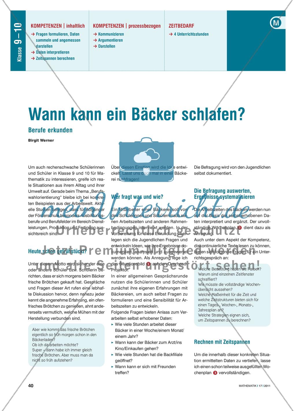 Wann kann ein Bäcker schlafen? Preview 1