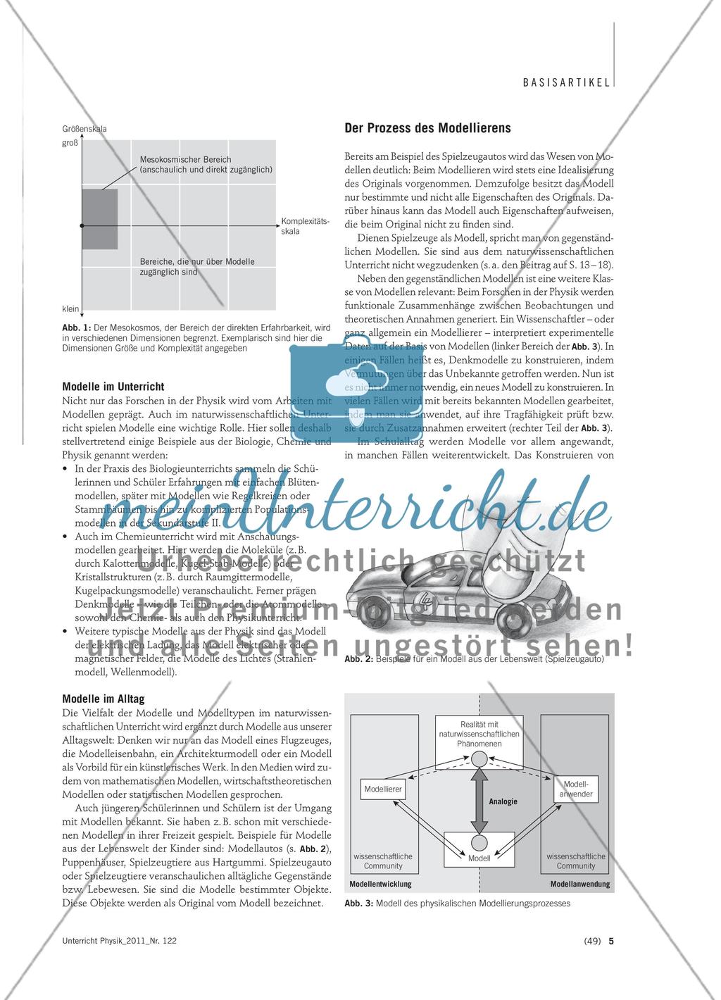 Modellieren in der Physik, im Alltag und im Unterricht - Hintergründe und unterrichtliche Orientierung zum Thema Modelle Preview 2