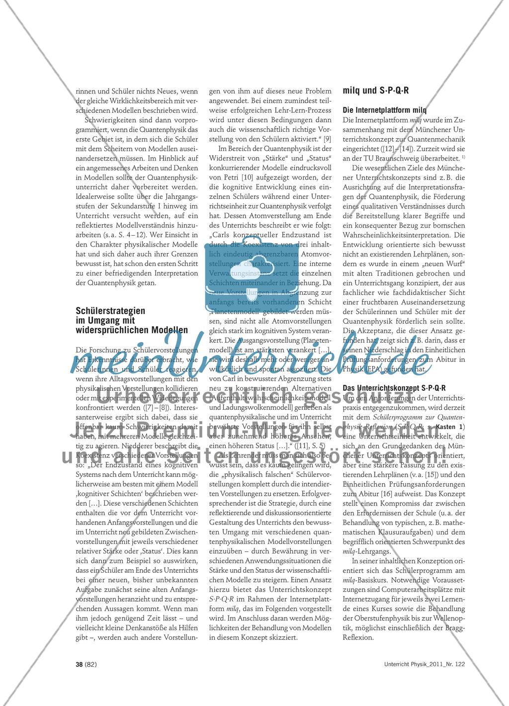 Modelle beim Lernen der Quantenphysik - Unterrichtliche Möglichkeiten im Ansatz von milq und S∙P∙Q∙R Preview 2