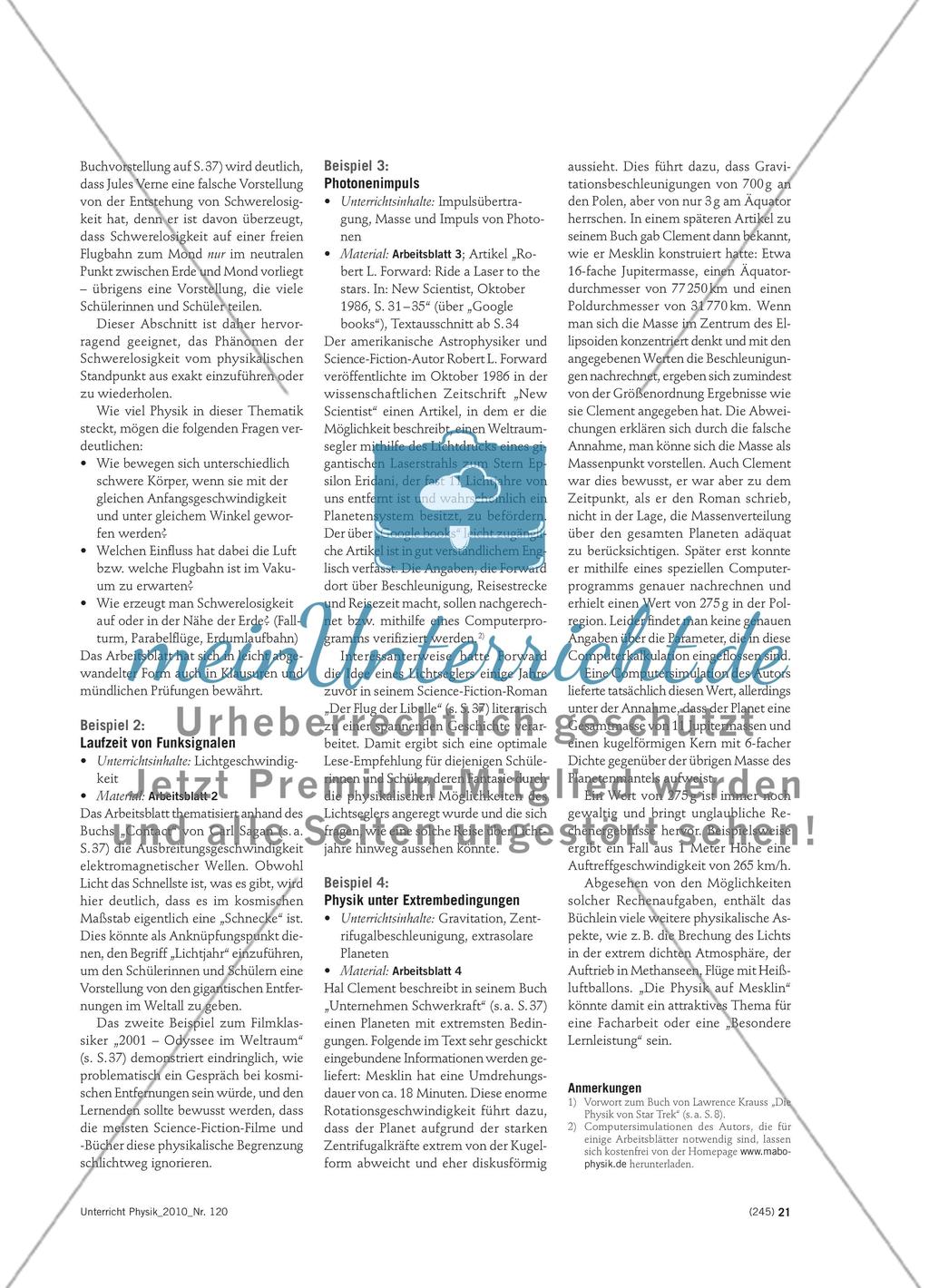 Science Fiction im Physikunterricht - Anregungen und Beispiele für die physikalische Auseinandersetzung mit Science-Fiction-Medien Preview 2