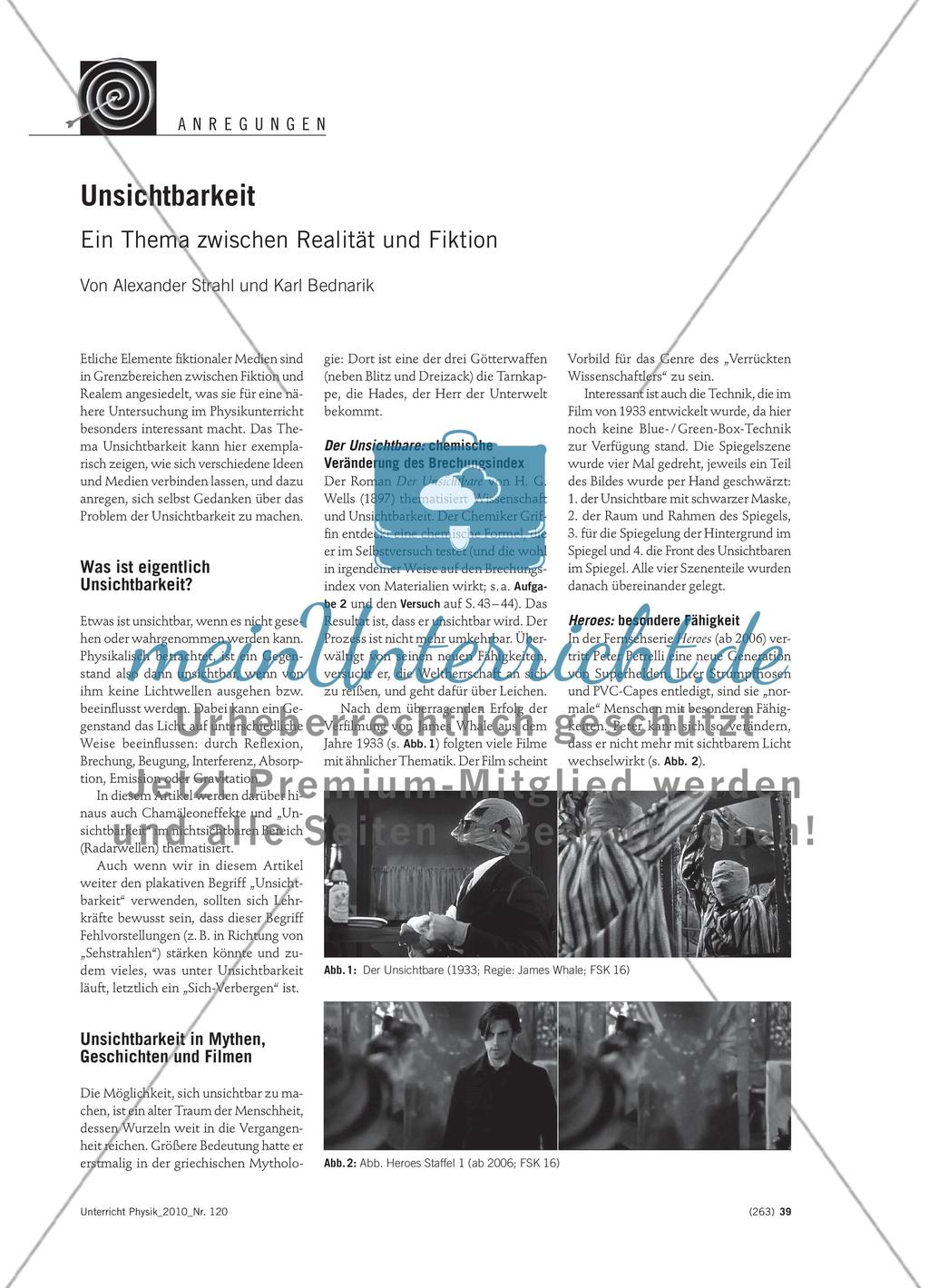 Unsichtbarkeit - Ein Thema zwischen Realität und Fiktion Preview 1