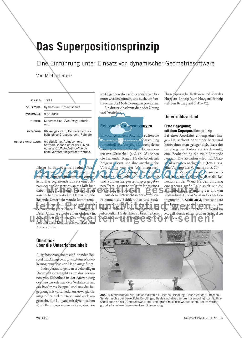 Das Superpositionsprinzip - Eine Einführung unter Einsatz von dynamischer Geometriesoftware Preview 1