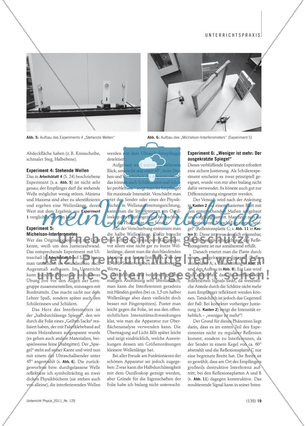 Interferenzversuche mit Ultraschall - Demonstrations- und Schülerexperimente mit einer einfachen und preisgünstigen Apparatur Preview 4