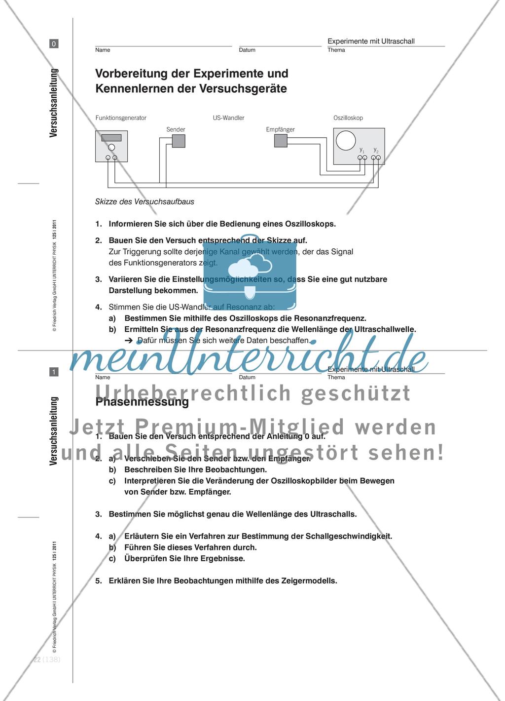 Interferenzversuche mit Ultraschall - Demonstrations- und Schülerexperimente mit einer einfachen und preisgünstigen Apparatur Preview 7
