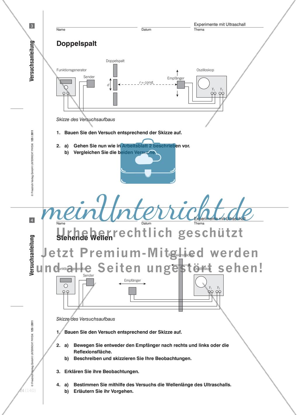 Interferenzversuche mit Ultraschall - Demonstrations- und Schülerexperimente mit einer einfachen und preisgünstigen Apparatur Preview 9