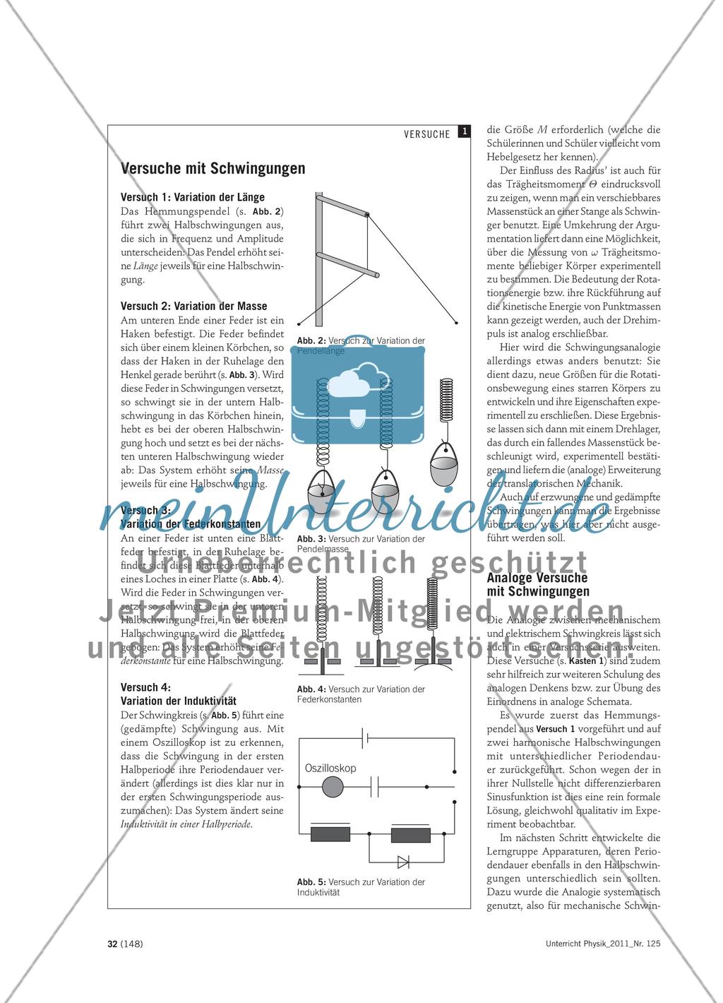 Analogien zum Verstehen nutzen - Analoge Behandlung von mechanischen und elektrischen Schwingungen mit einem Energieansatz Preview 4