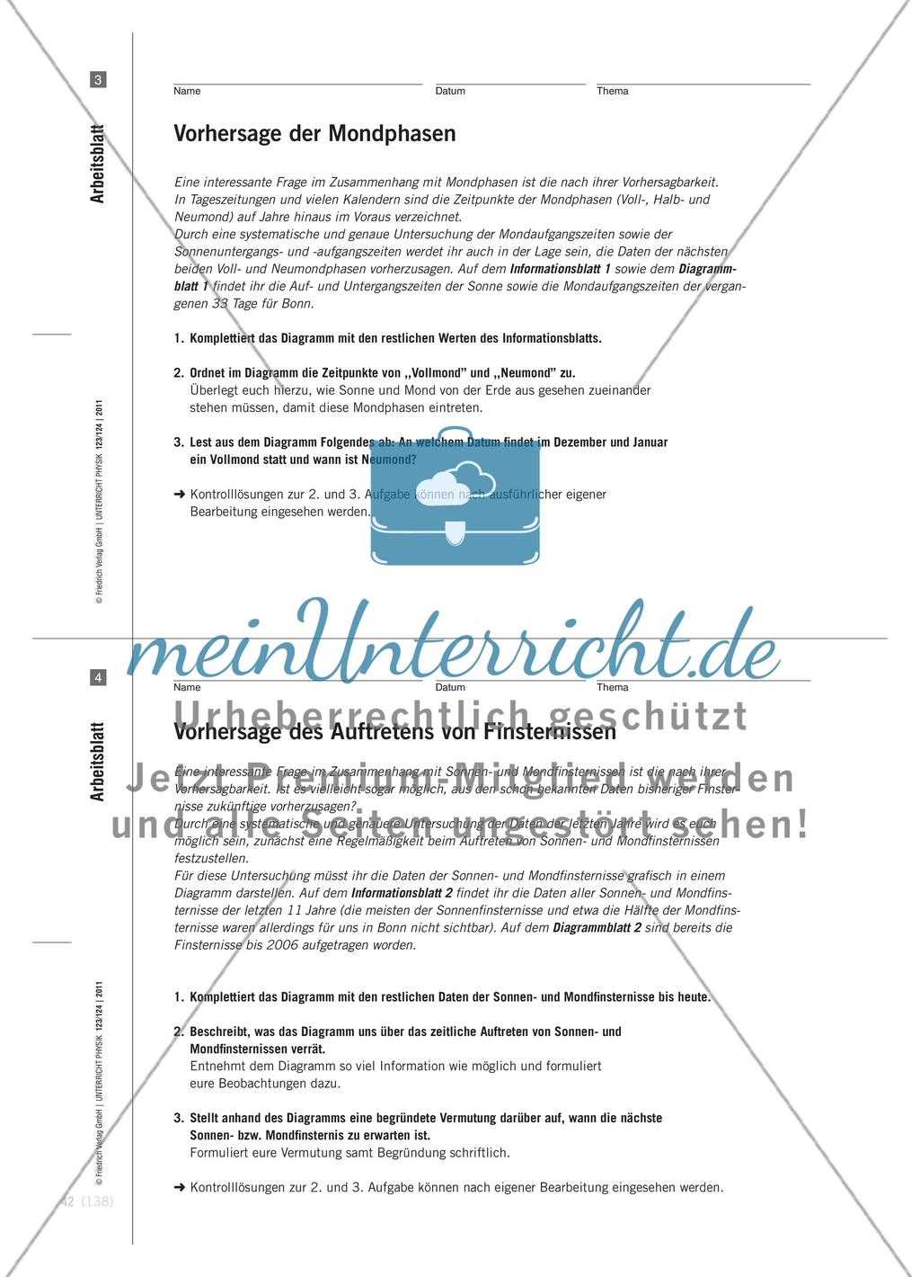 Mondphasen und Finsternisse - Beispiel eines kompetenzorientierten Vorgehens im Anfangsunterricht Physik Preview 10