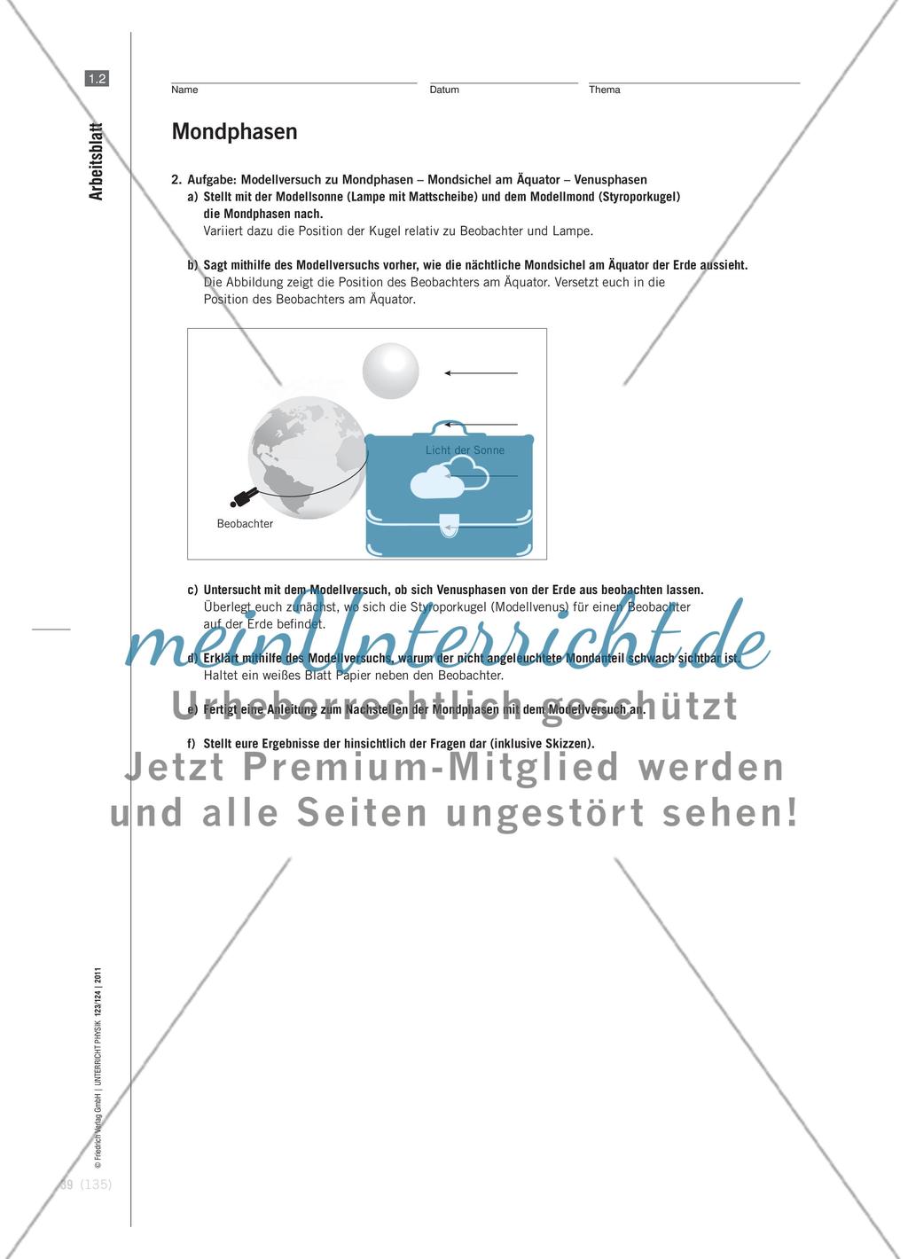 Mondphasen und Finsternisse - Beispiel eines kompetenzorientierten Vorgehens im Anfangsunterricht Physik Preview 7