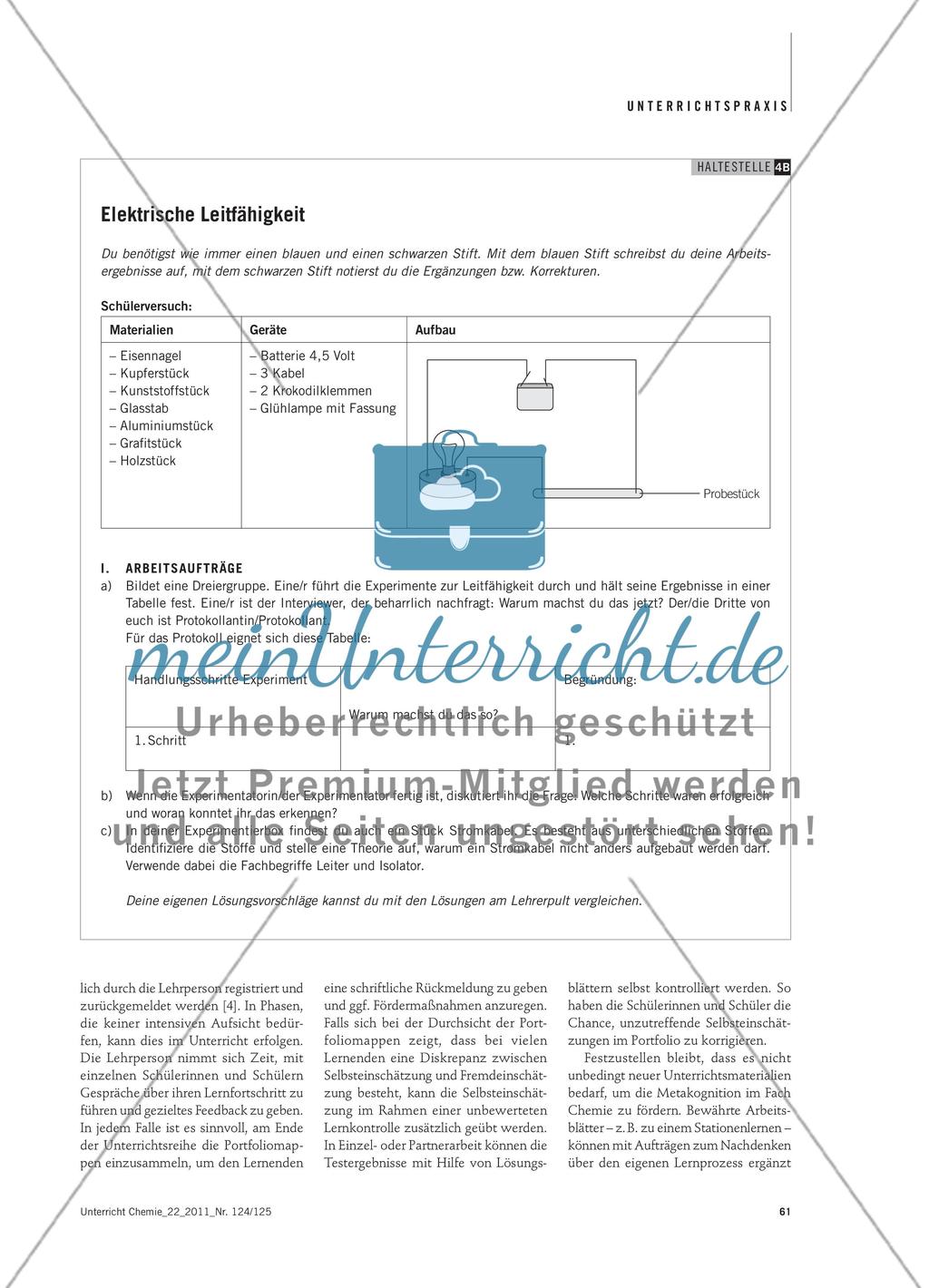 Lernstraße durch die Stoffeigenschaften - Beispiele aus einem Portfolio auf der Basis eines Kompetenzrasters Preview 6