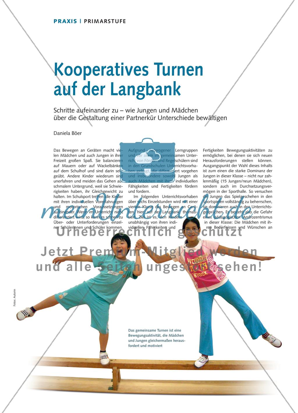Kooperatives Turnen auf der Langbank Preview 1