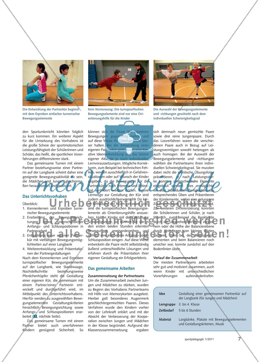 Kooperatives Turnen auf der Langbank Preview 2