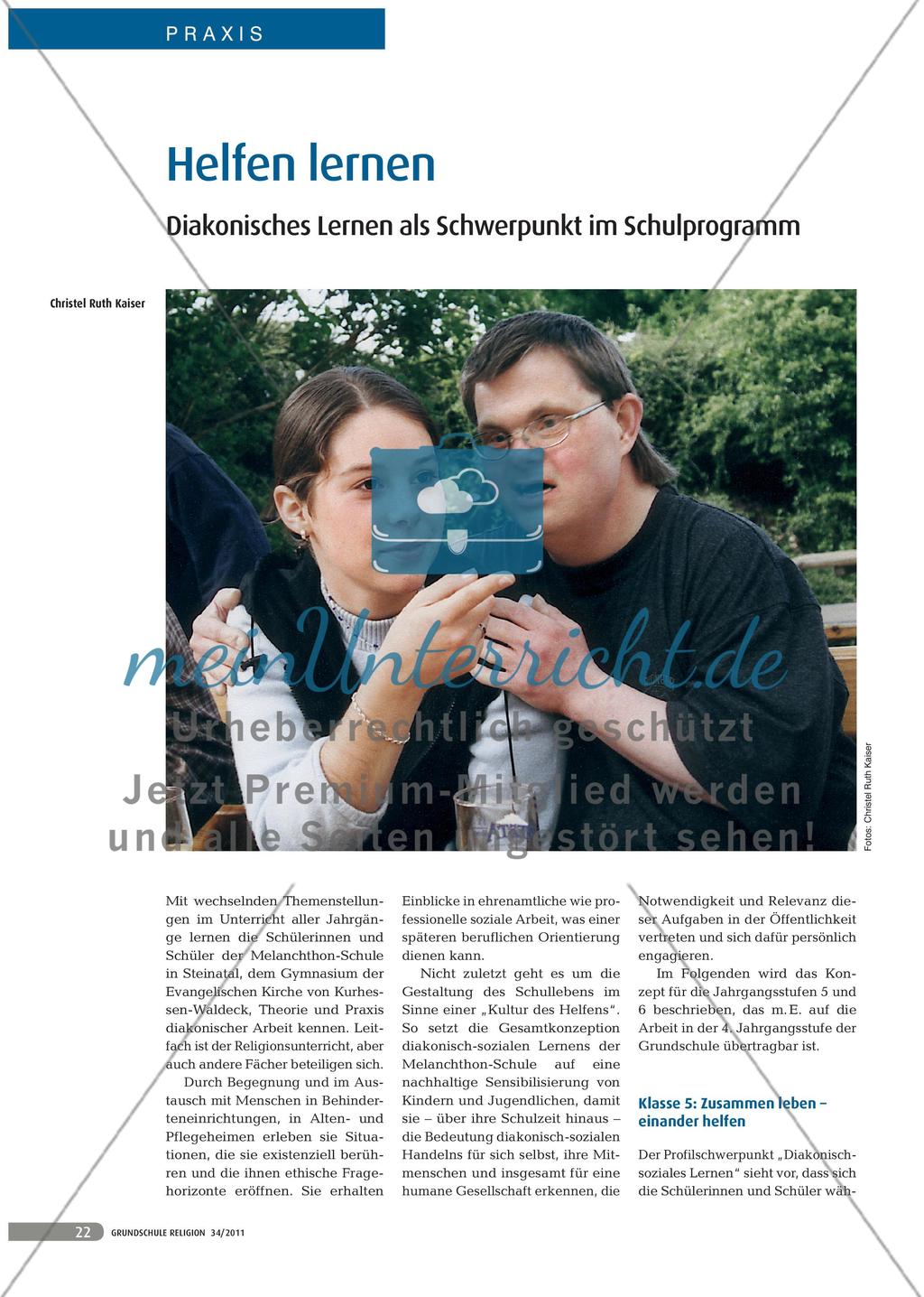 Diakonisches Lernen als Schwerpunkt im Schulprogramm Preview 1
