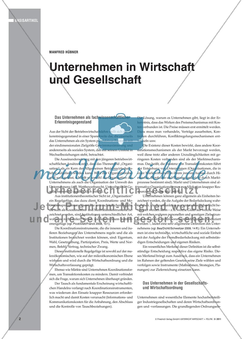 Unternehmen in Wirtschaft und Gesellschaft Preview 1