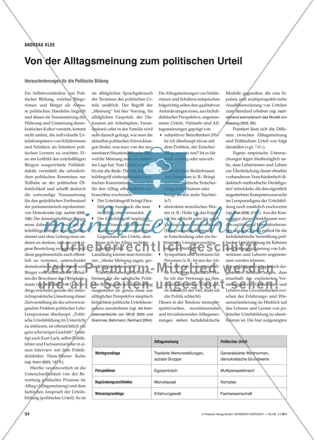 Von der Alltagsmeinung zum politischen Urteil Preview 1