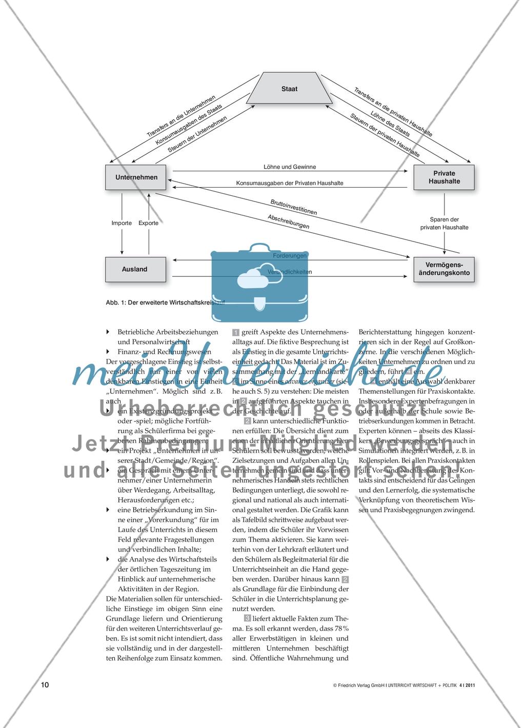 Unternehmen als ökonomische und soziale Aktionszentren - Materialien für den Einstieg in den Themenkomplex „Unternehmen“ Preview 2
