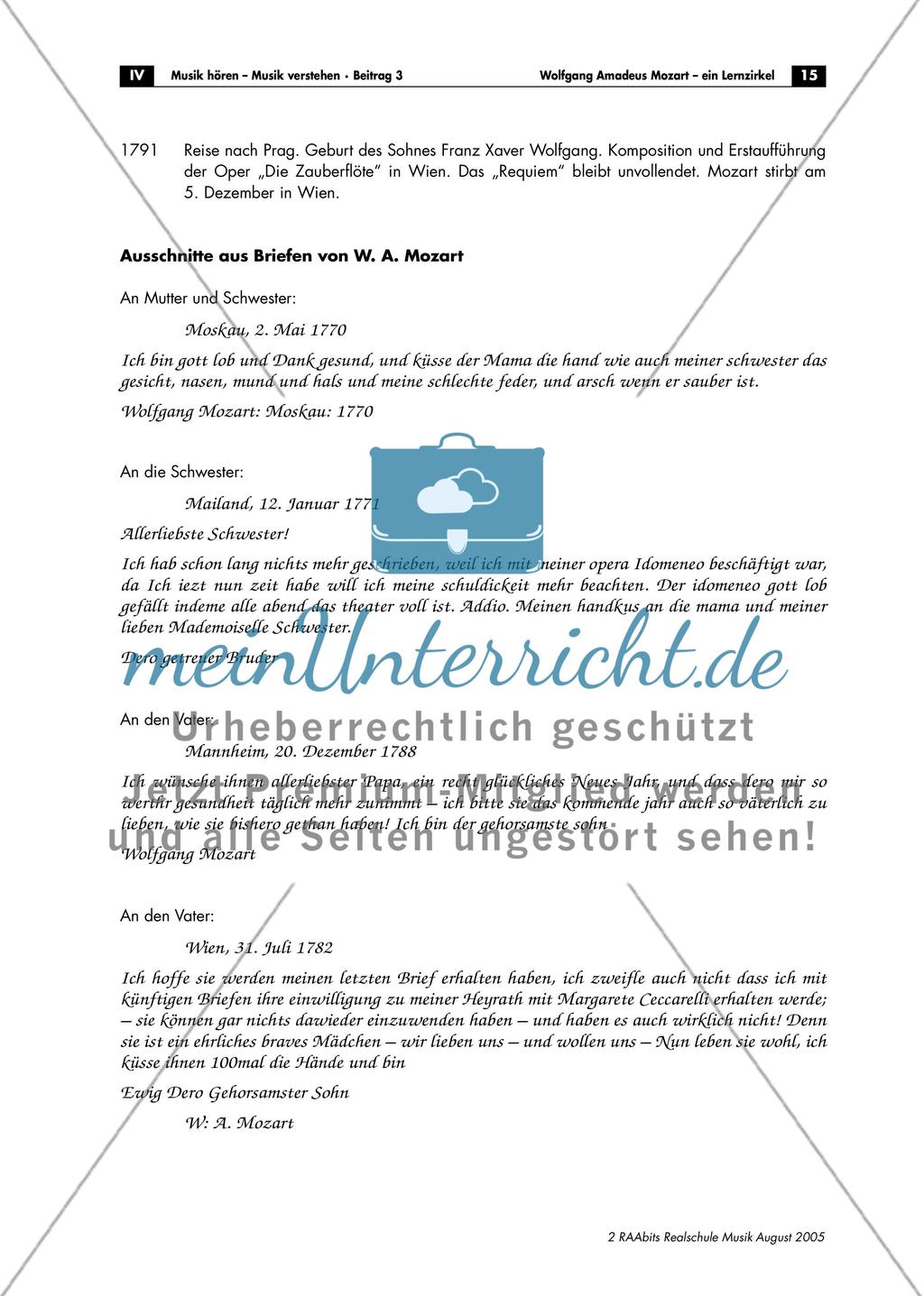Wolfgang Amadeus Mozart – ein Lernzirkel Preview 15