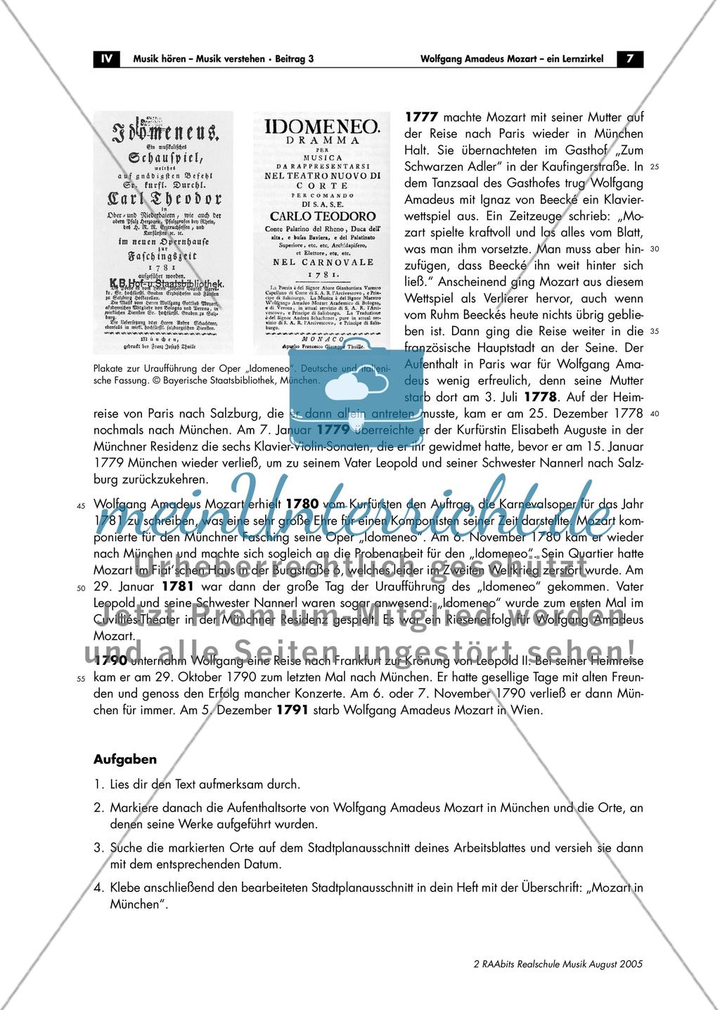 Wolfgang Amadeus Mozart – ein Lernzirkel Preview 7