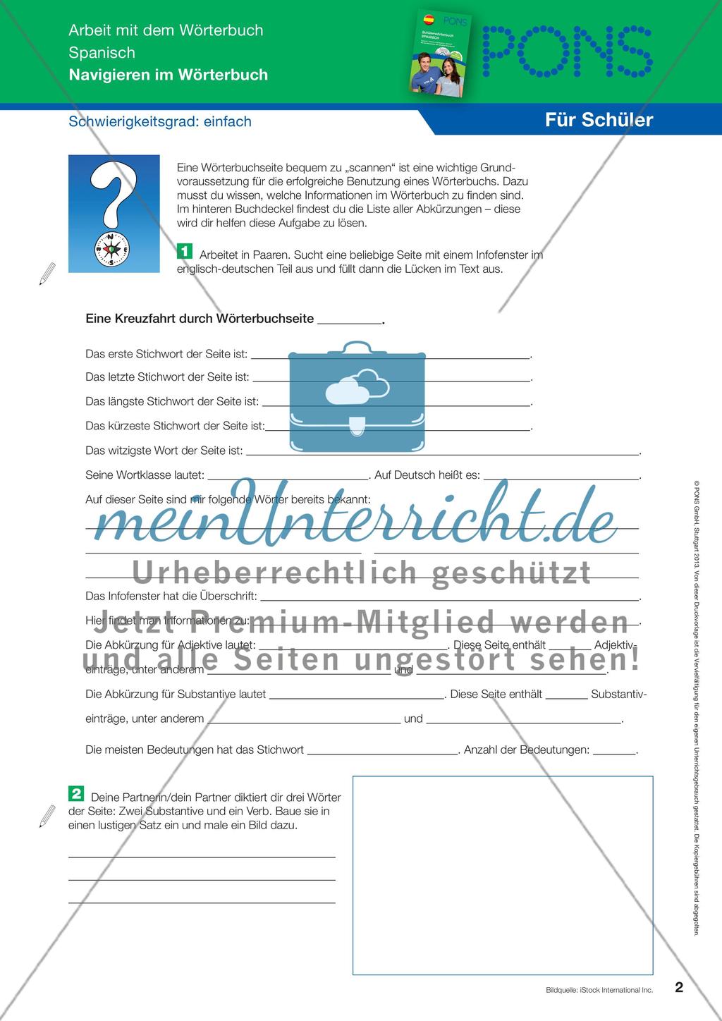 Navigieren im Wörterbuch Preview 2