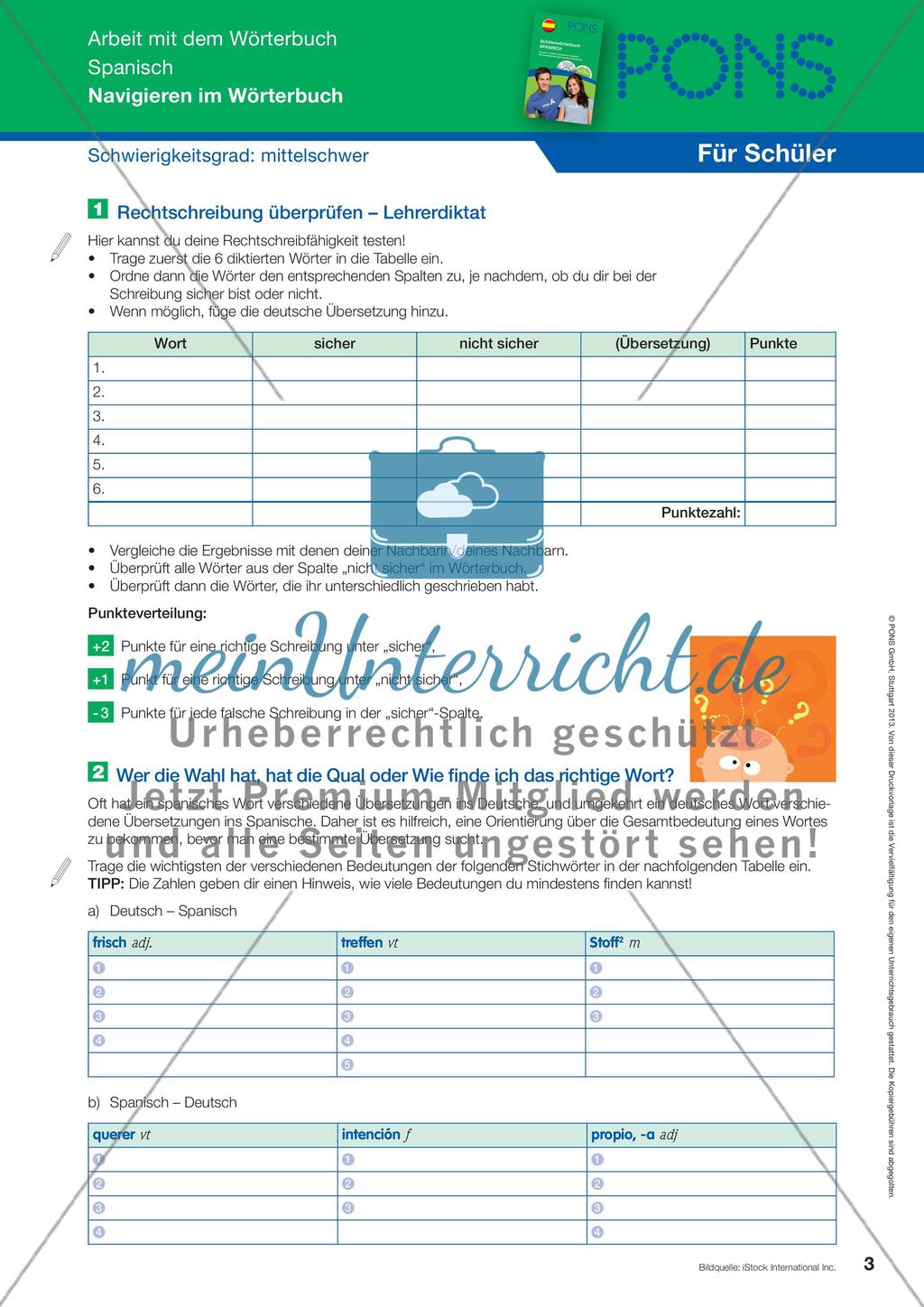 Navigieren im Wörterbuch Preview 3
