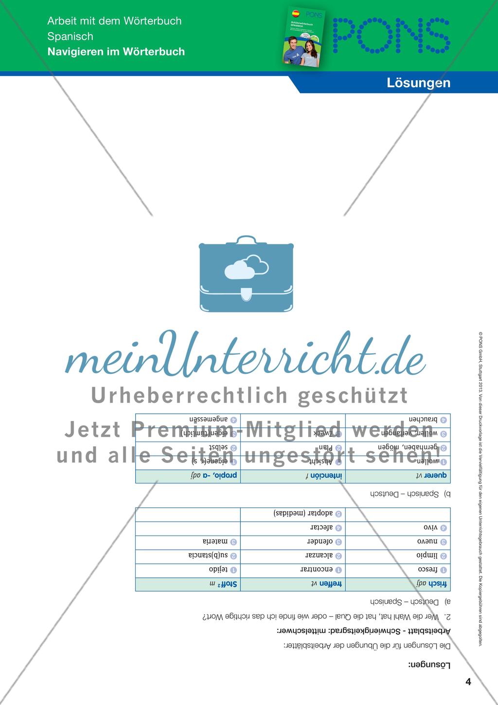 Navigieren im Wörterbuch Preview 4