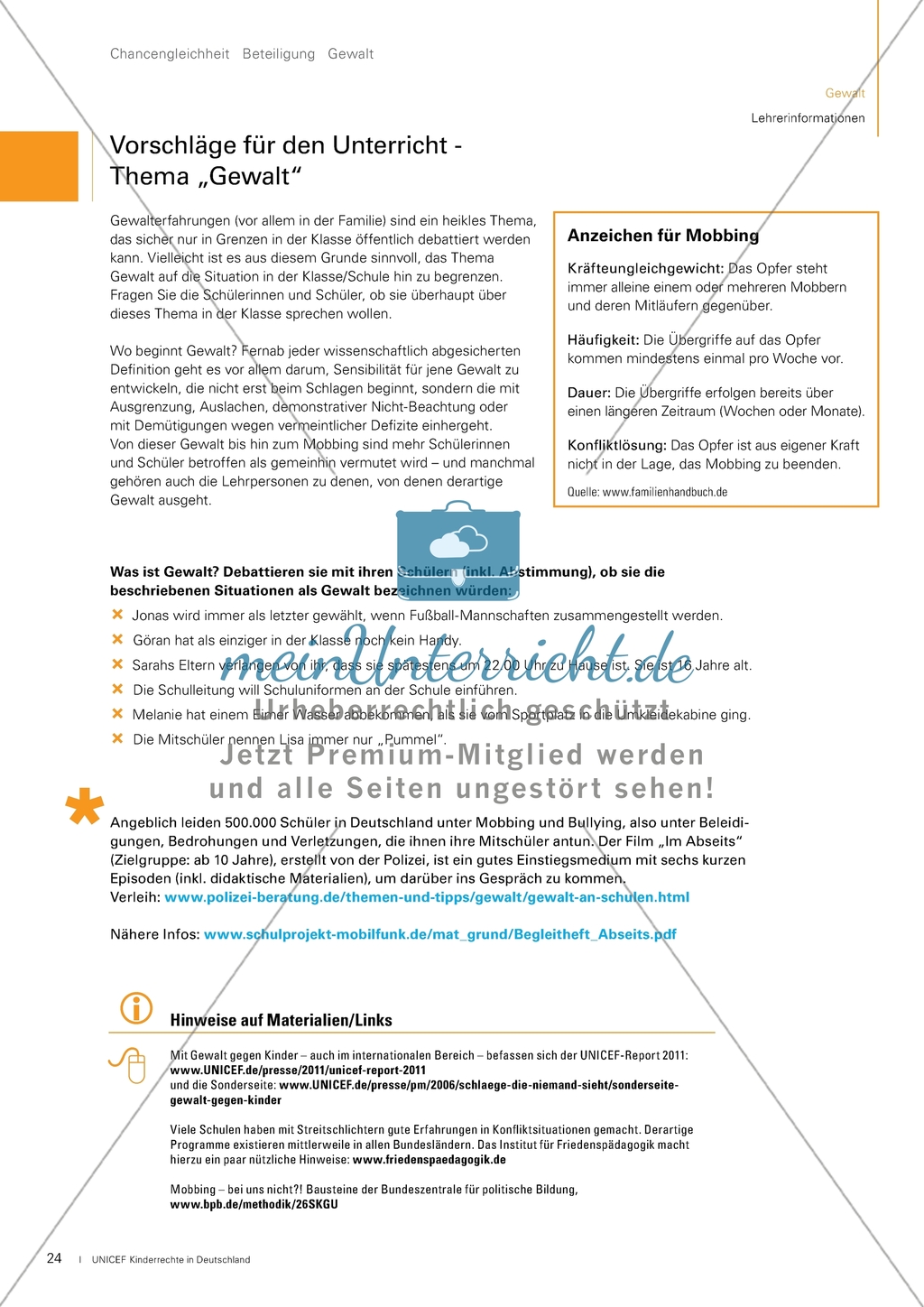 Kinderrechte: Gewalt. Arbeitsmaterial mit Erläuterungen Preview 3