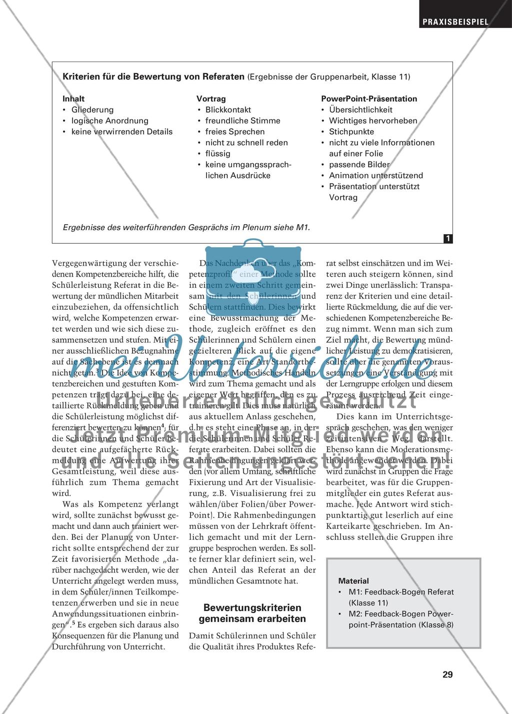 Aufbau einer Feedback-Kultur bei Referaten - Rückmeldungen als Schritt zur Demokratisierung von Bewertung mündlicher Mitarbeit Preview 2