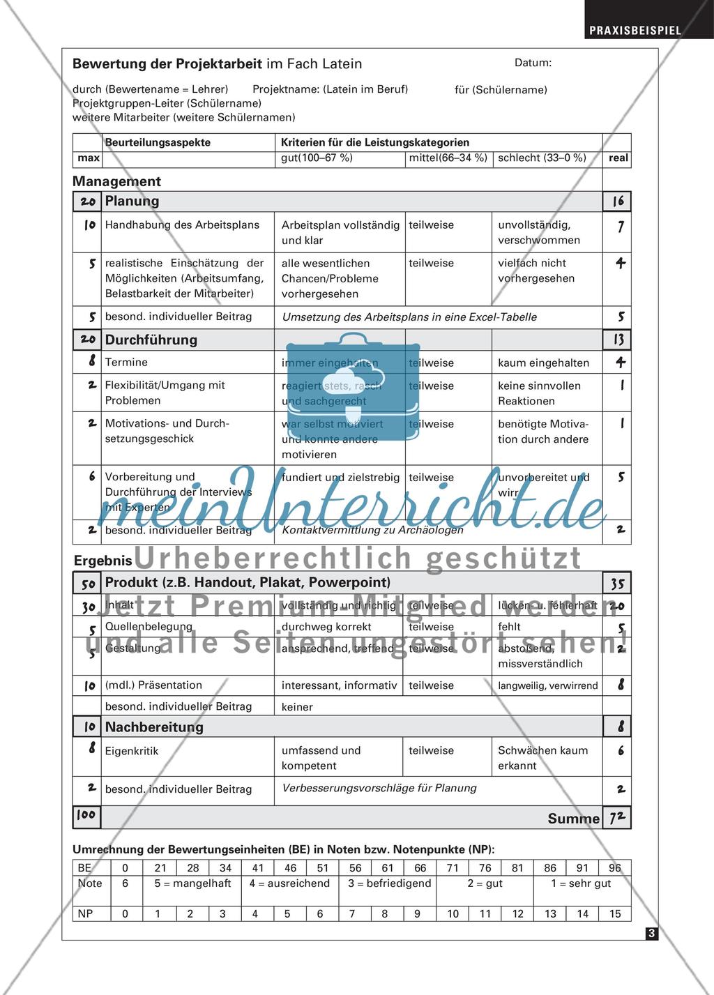 Bewertung von Schülerleistungen im Projektunterricht Preview 4