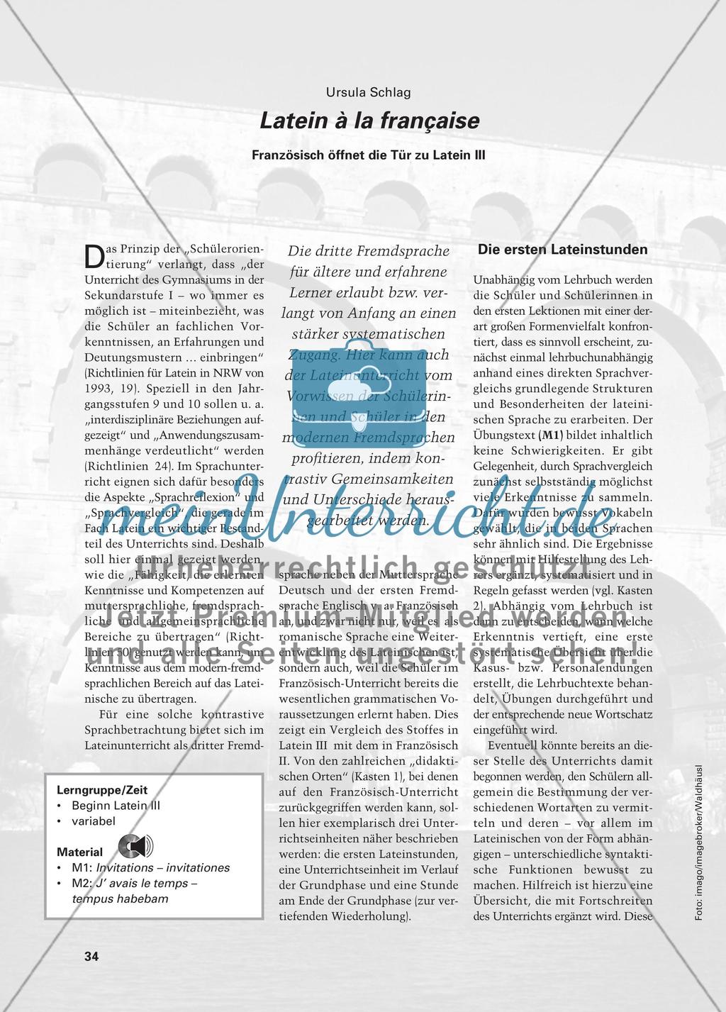 Latein à la française - Französisch öffnet die Tür zu Latein III Preview 1