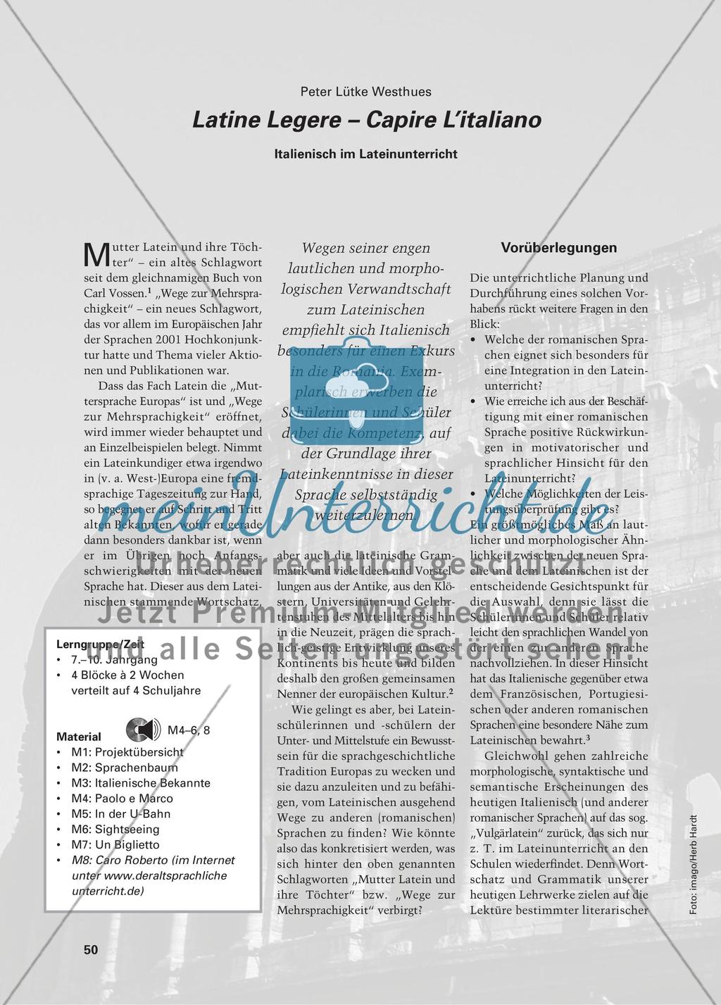 Latine Legere – Capire L´italiano - Italienisch im Lateinunterricht Preview 1