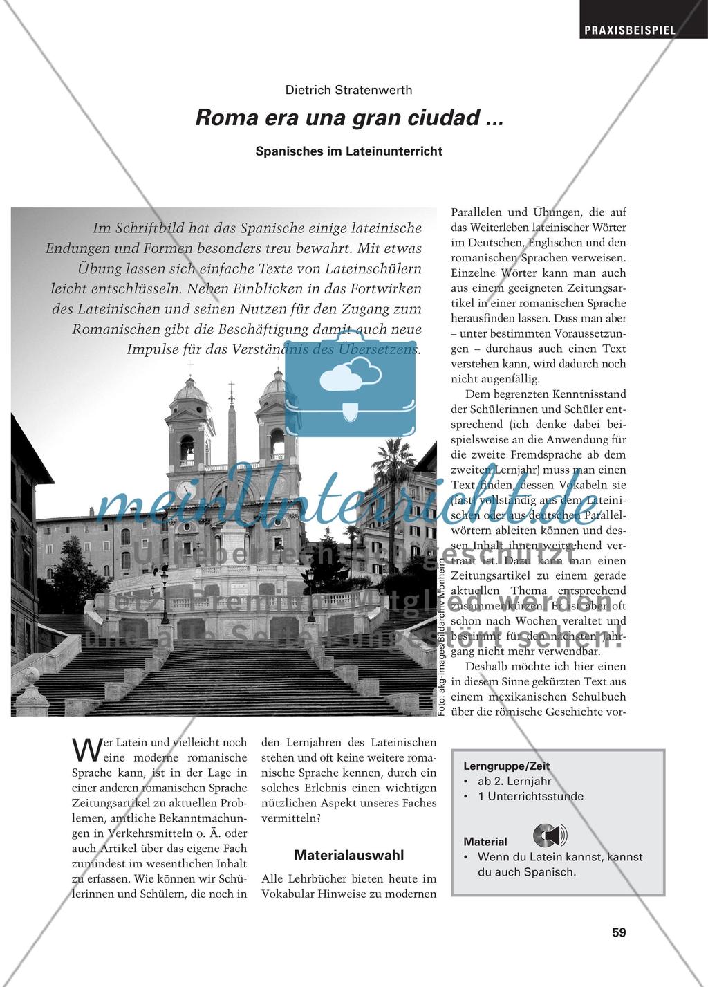 Roma era una gran ciudad - Spanisches im Lateinunterricht Preview 1
