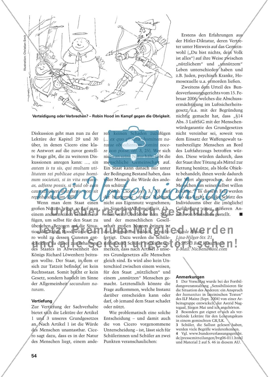 Das Wesen des Menschen als Quelle angemessenen Handelns - Vorschläge zu einer Unterrichtsreihe zu Cicero, off. 3, 21–30 Preview 5