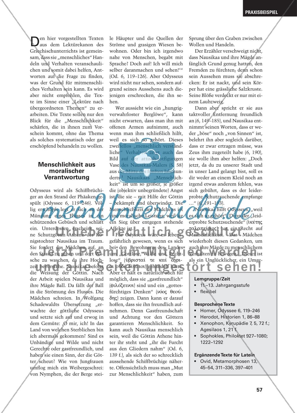 Was ist der Grund für Menschlichkeit? - Antworten bei Homer, Herodot, Xenophon und Sophokles Preview 2