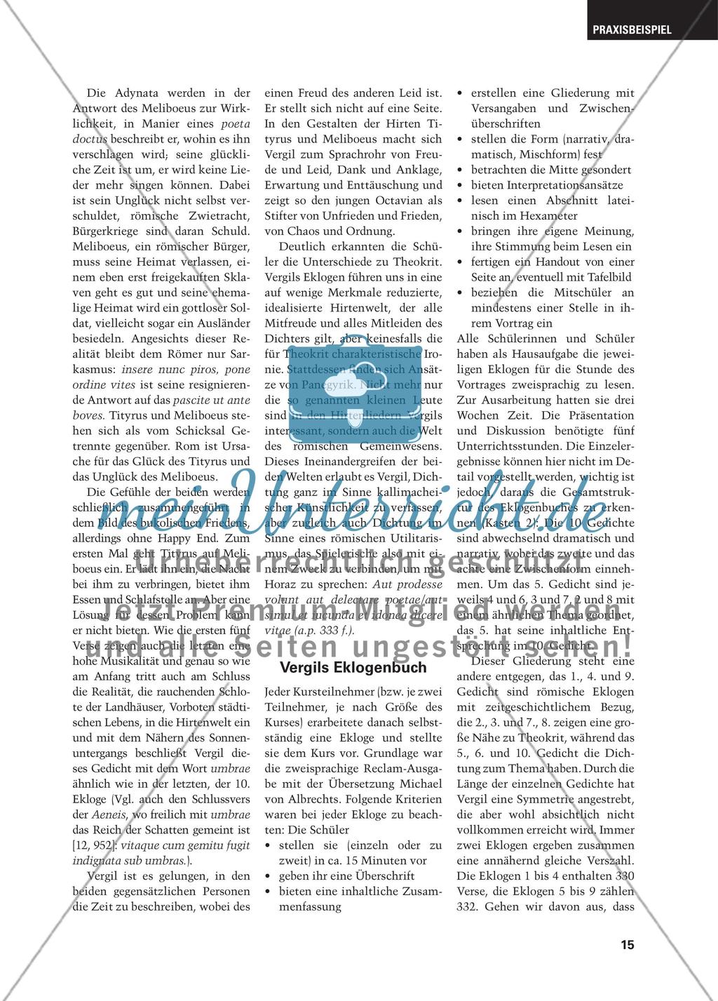 Vergils Eklogen im Lateinunterricht Preview 4