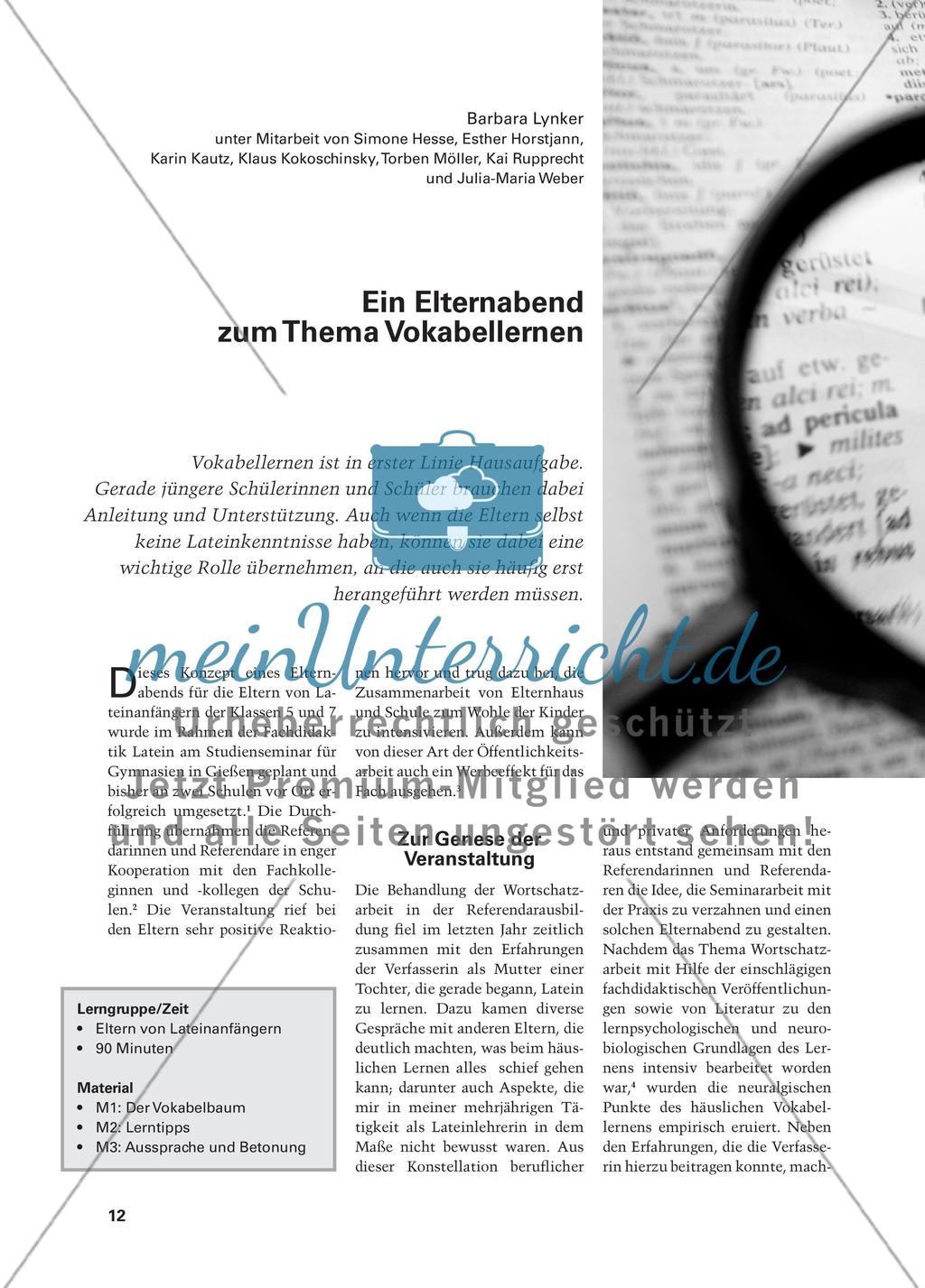 Ein Elternabend zum Thema Vokabellernen Preview 1