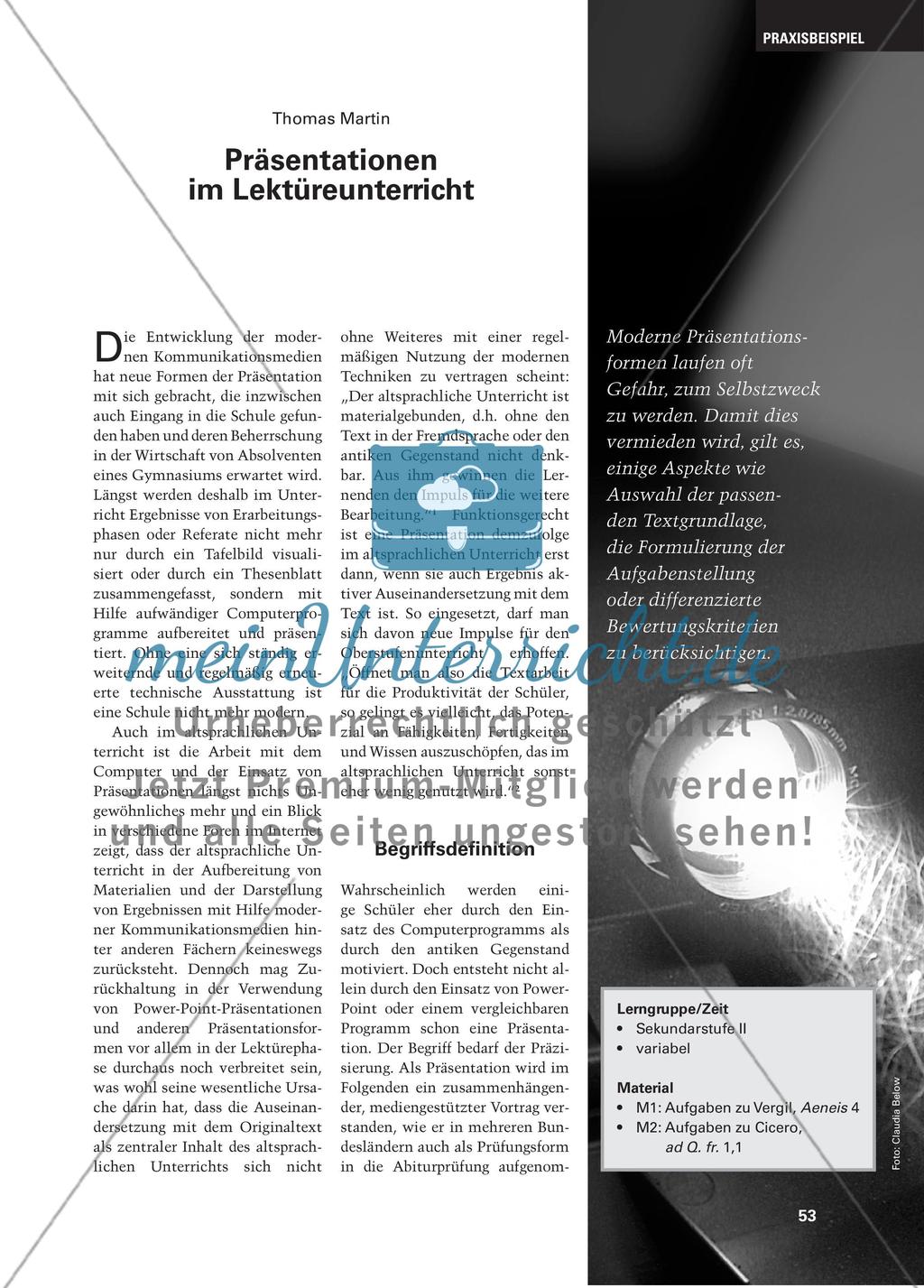 Präsentationen im Lektüreunterricht Preview 1