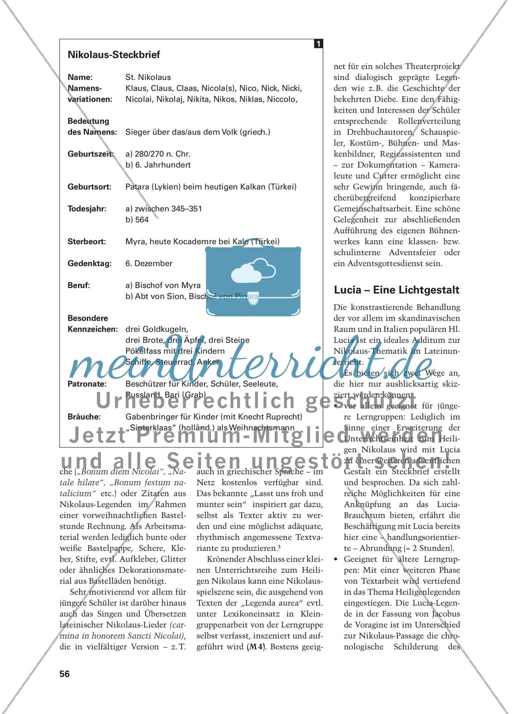Nikolaus und Lucia - Adventliche Leitgestalten in lateinischem Gewand Preview 3