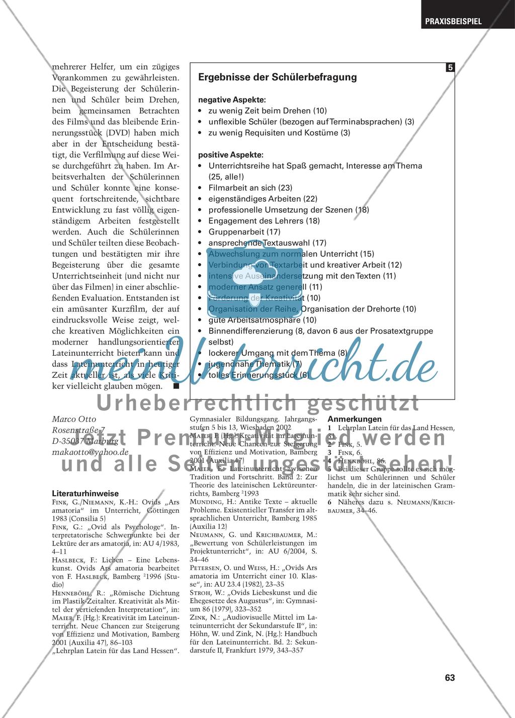 Ovids Ars amatoria heute - Moderne szenische Interpretation ausgewählter Textstellen auf DVD Preview 9