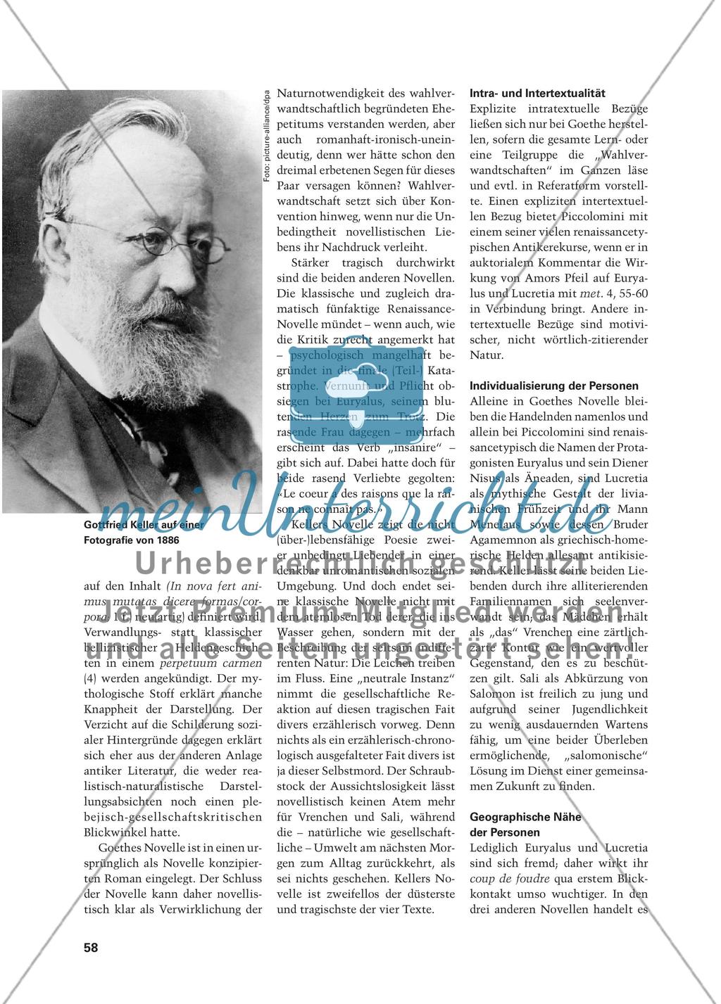 Die Liebe, eine unerhörte Begebenheit - Ein Vergleich von Ovid, Piccolomini, Goethe und Keller Preview 5