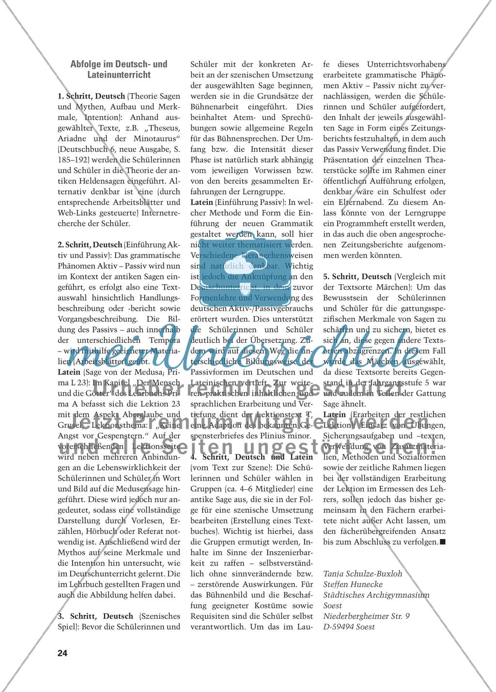 Vom Text zur Szene - Eine fächerübergreifende Sequenz im Rahmen des kooperativen Sprachenmodells Latein plus Preview 3