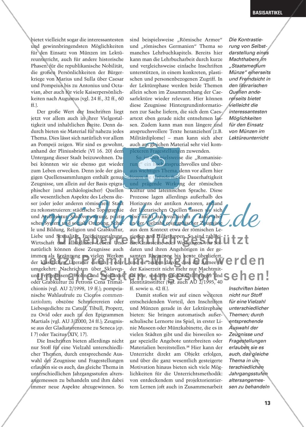 Münzen und Inschriften im Lateinunterricht Preview 10