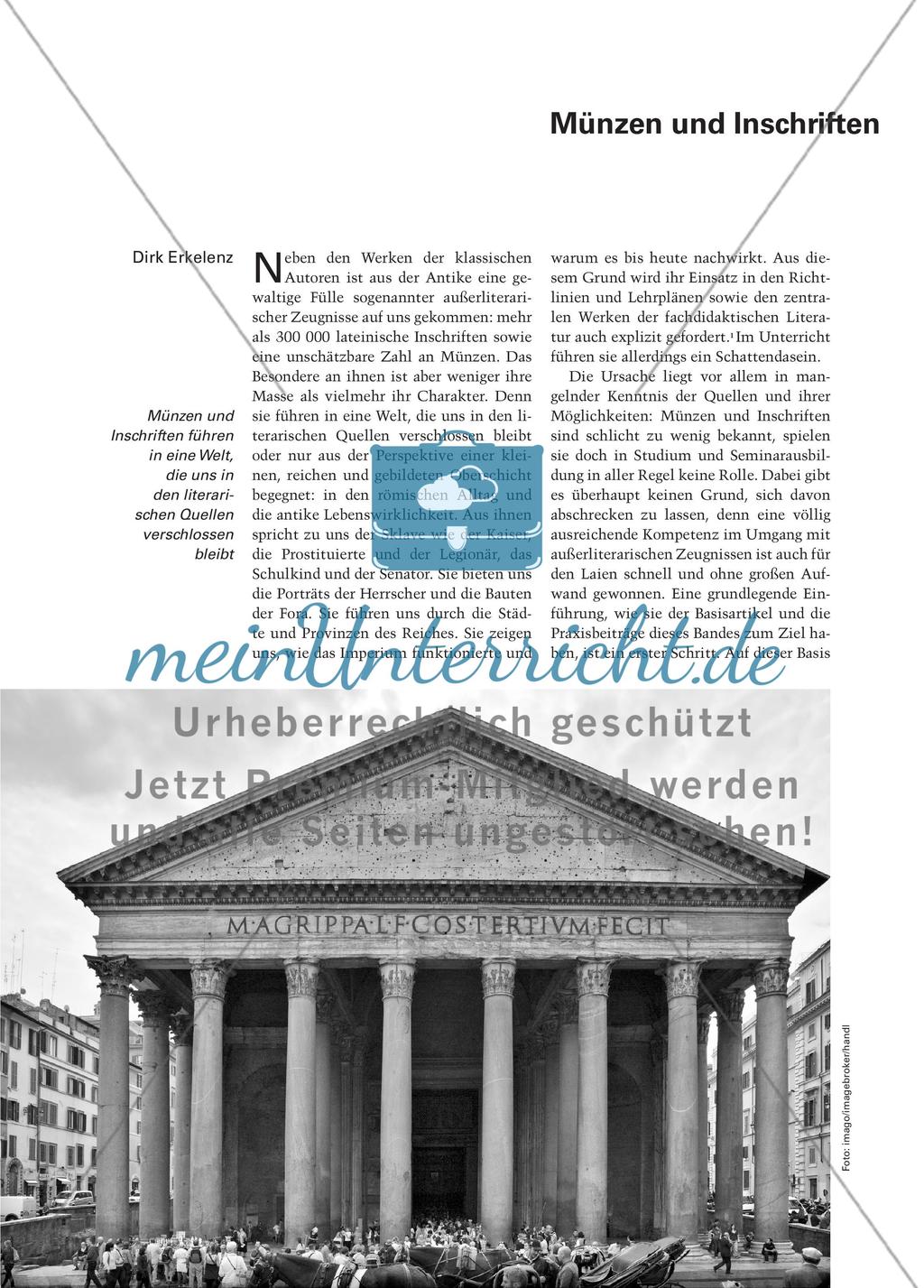 Münzen und Inschriften im Lateinunterricht Preview 1