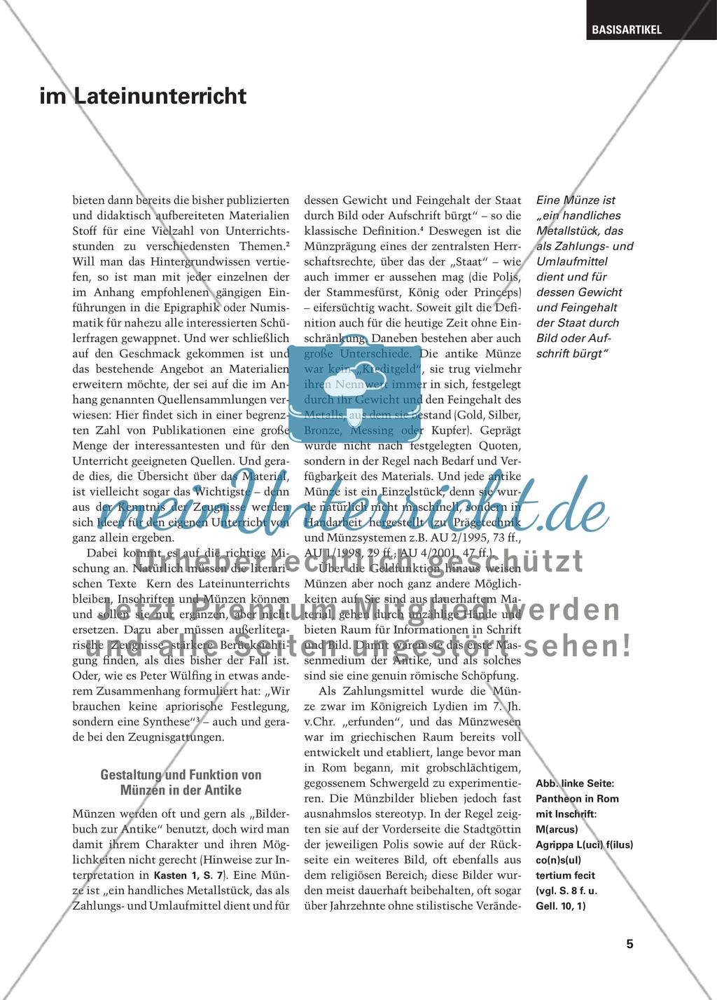 Münzen und Inschriften im Lateinunterricht Preview 2
