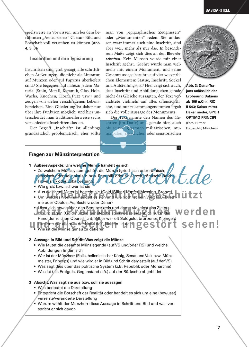 Münzen und Inschriften im Lateinunterricht Preview 4