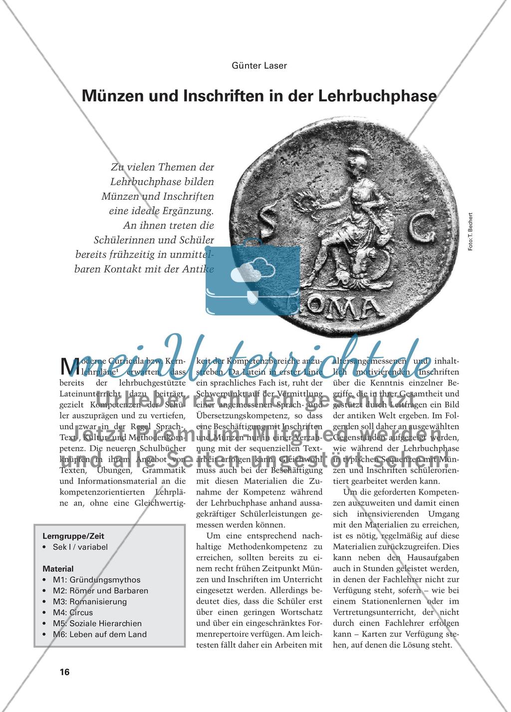 Münzen und Inschriften in der Lehrbuchphase Preview 1