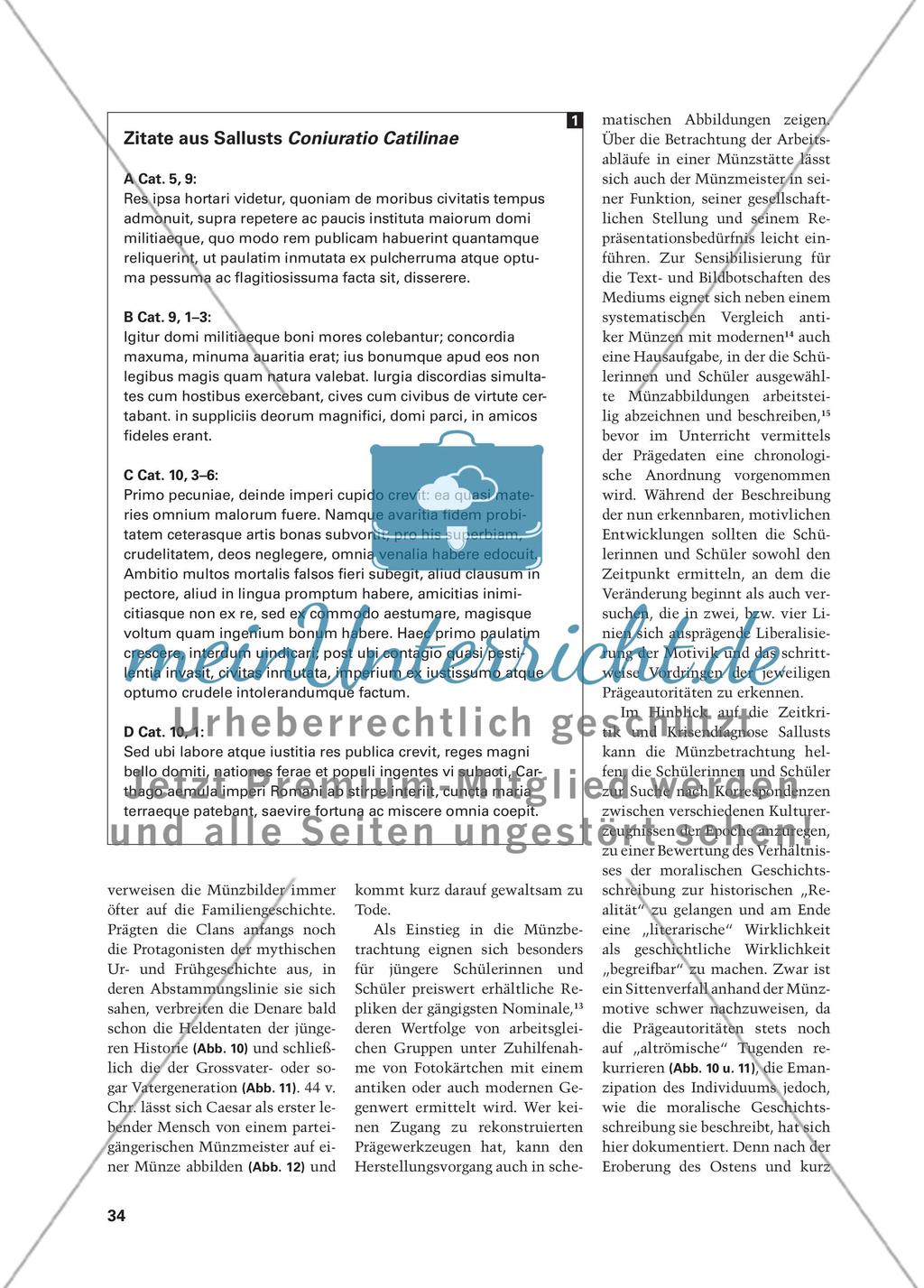 pecunia materies omnium malorum - Die Entsolidarisierung der Aristokratie in der Coniuratio Catilinae und der spätrepublikanischen Denarprägung Preview 3