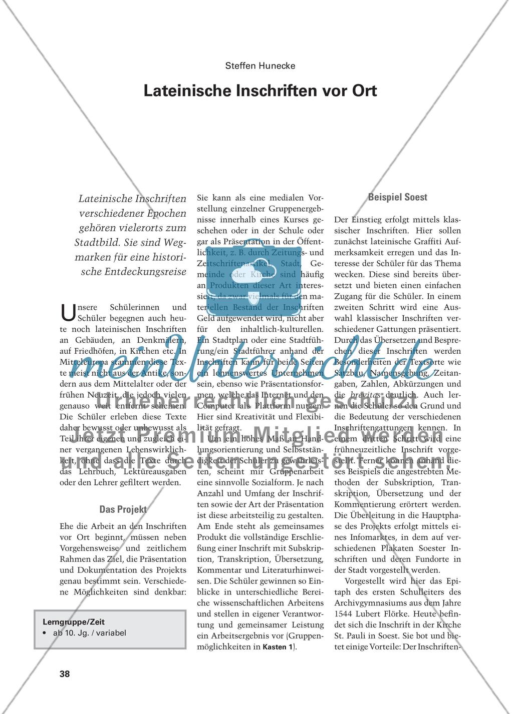 Lateinische Inschriften vor Ort Preview 1