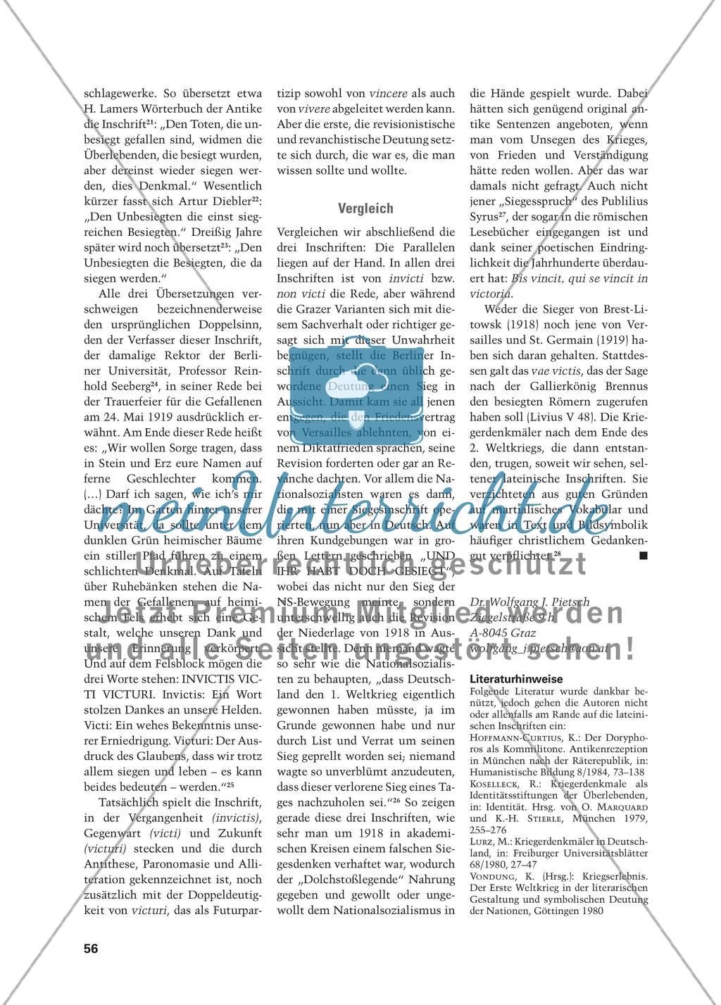 Antikenrezeption in Inschrift und Gestaltung von Kriegerdenkmälern der Neuzeit Preview 5