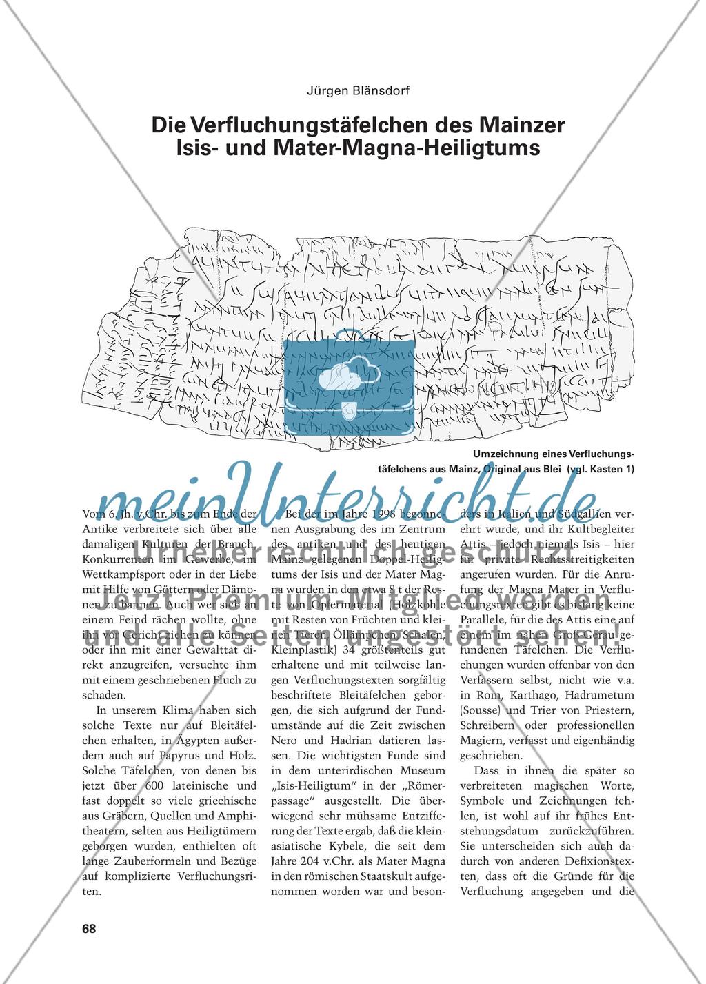 Die Verfluchungstäfelchen des Mainzer Isis- und Magna Mater Heiligtums Preview 1