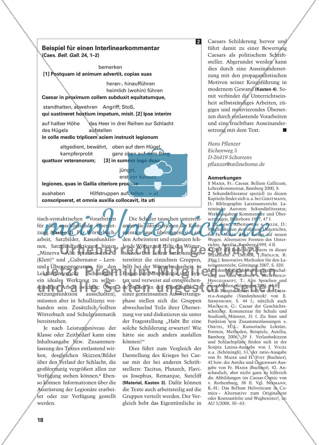 „Rom wird hinter den Alpen verteidigt“ - Caesars Darstellung kriegerischer Ereignisse Preview 3